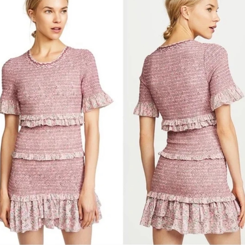 LoveShackFancy Aveline Smocked Mini Dress